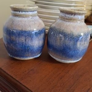 2 Signed miniature pottery vases